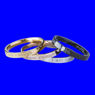 I am Enough Ring Feminist Engraved Personalized Gift Women Motivation