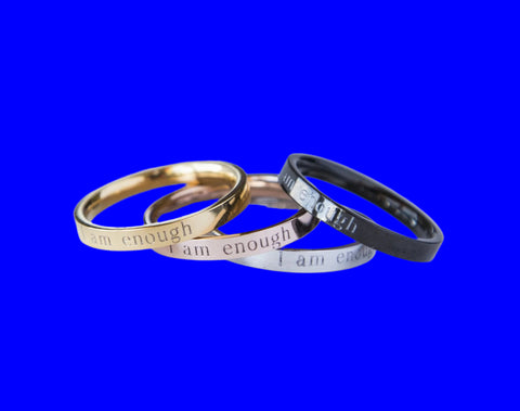 I am Enough Ring Feminist Engraved Personalized Gift Women Motivation