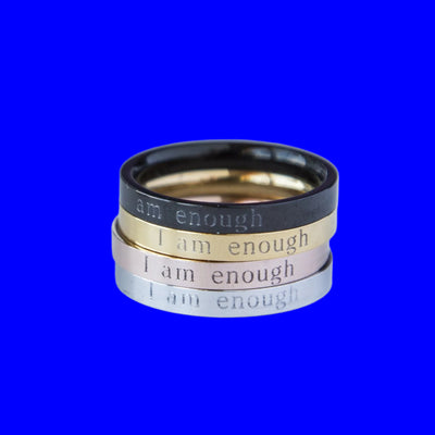 I am Enough Ring Feminist Engraved Personalized Gift Women Motivation