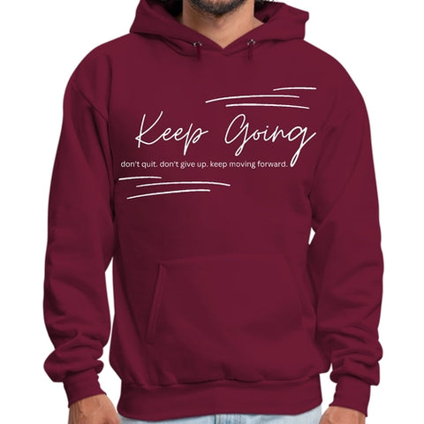 Mens Graphic Hoodie Keep Going Don’t Give Up - Inspirational