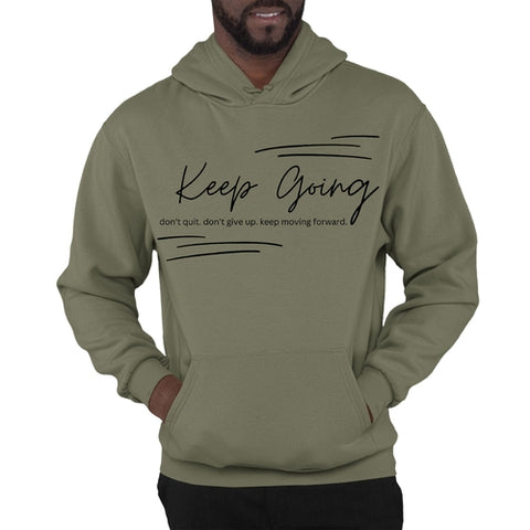 Mens Graphic Hoodie Keep Going Don't Give Up - Inspirational