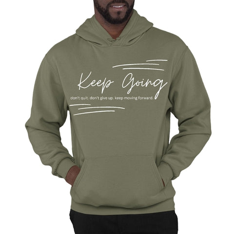 Mens Graphic Hoodie Keep Going Don’t Give Up - Inspirational