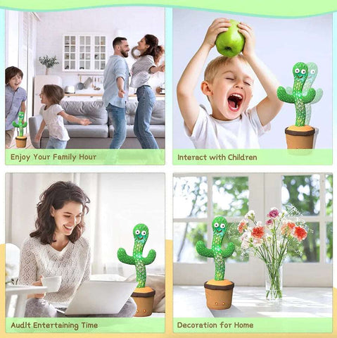 Luminous Cactus Plush Toy – Dancing, Electronic Recording Doll with Song and Fun Shake Feature!
